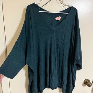 Green Long Sleeve Off the Shoulder